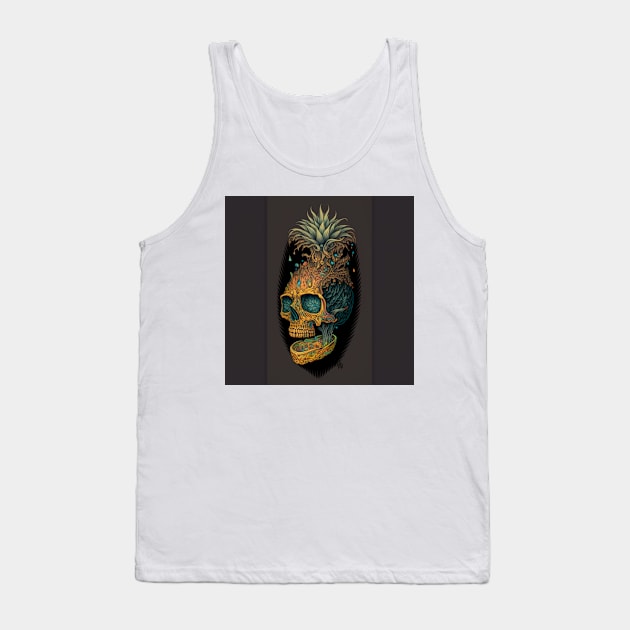 Pineapple Skull Tank Top by MindTankArt